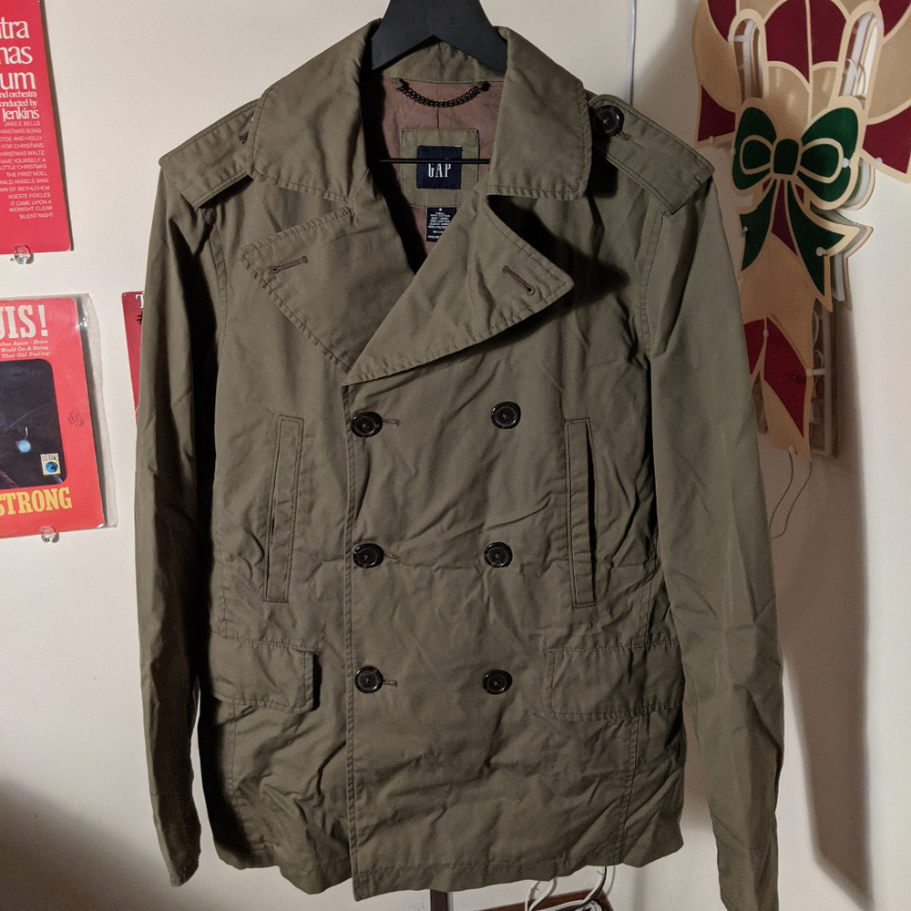 GAP Olive Trench Coat Small